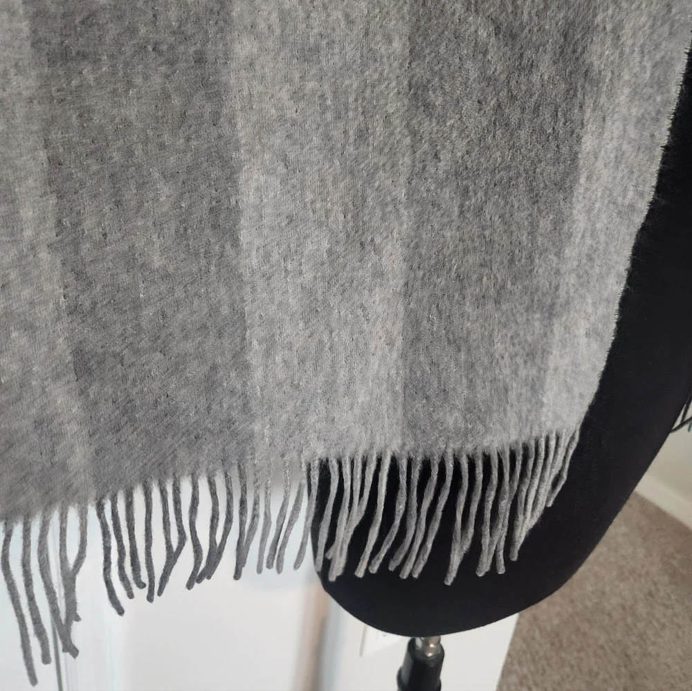 Gray Fringe Shawl